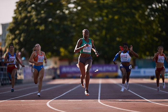 Rhasidat Adeleke (IRL) in action.