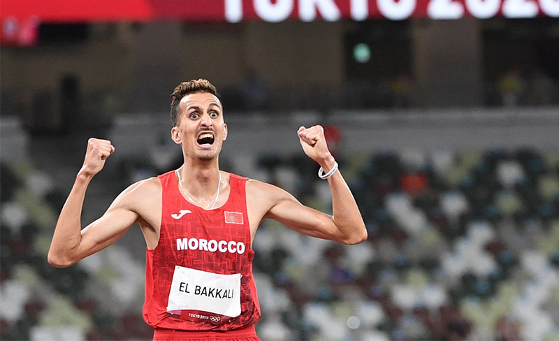 Soufiane El Bakkali (MAR) wins steeplechase over East Africans.